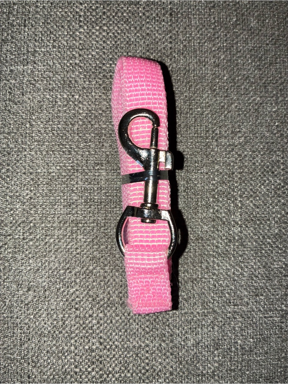 Pink Nylon Strap with Silver Snap Hook